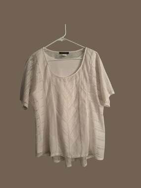 Jennie & Marlis White Knit Cover-Up Top, Size XL
